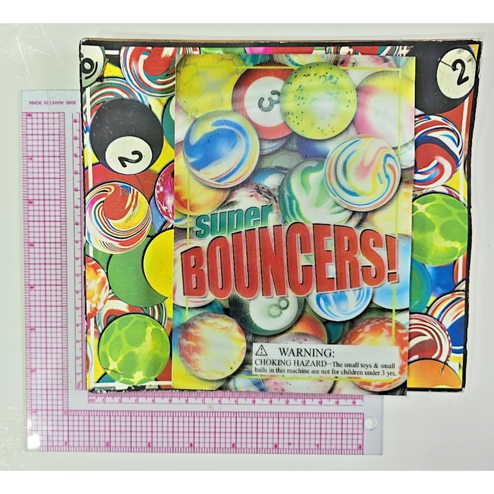 Vintage Vending Display Board Super Bouncers! 0588